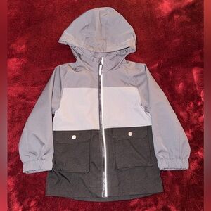 Swiss Tech Kids Gray and Black Raincoat